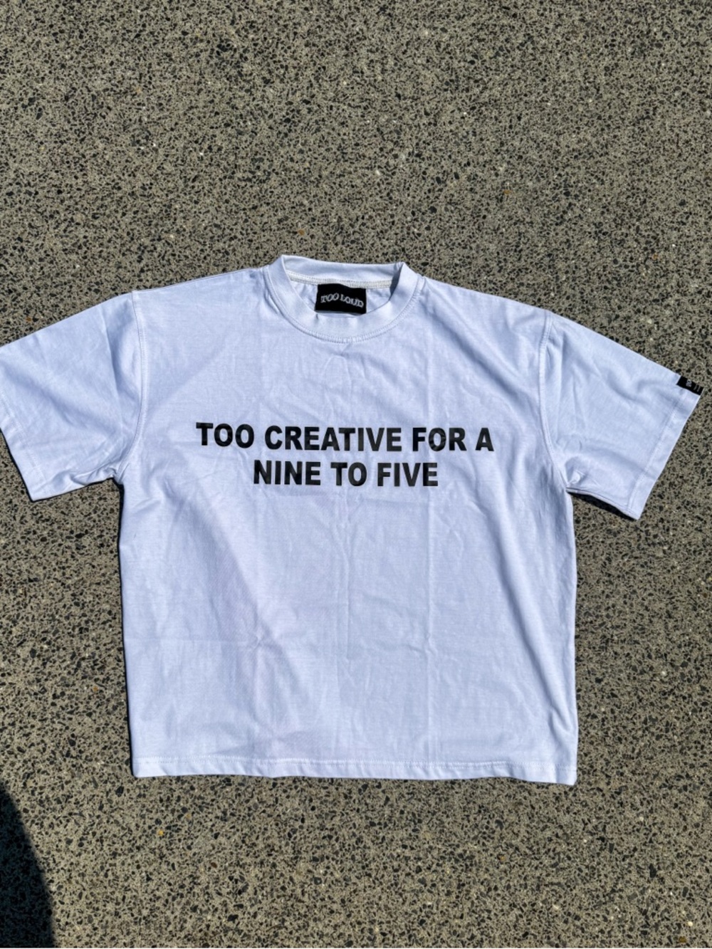 Too Creative For A Nine To Five Crop Top Tee - White & Black
